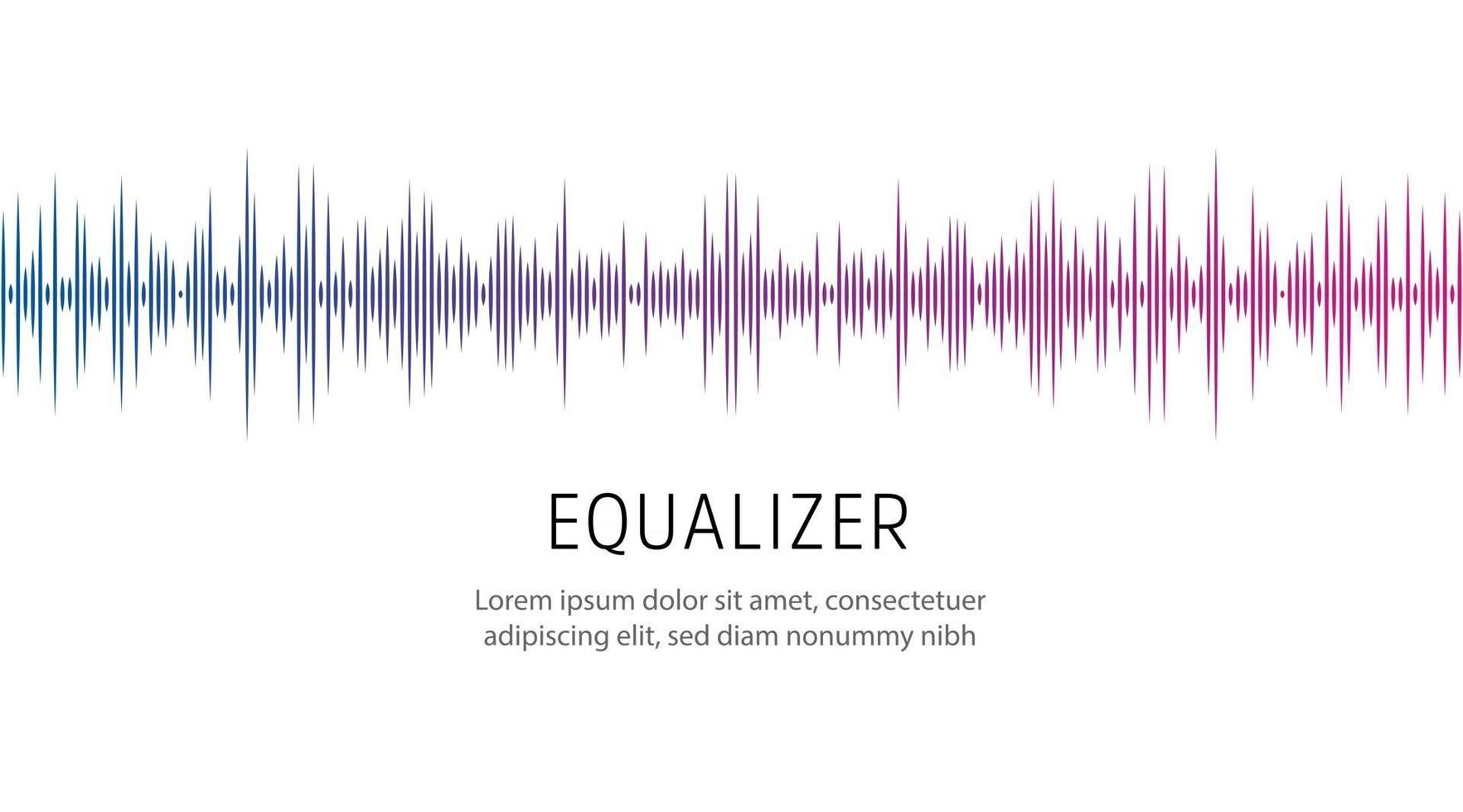 Equalizer poster template. Sound wave or radio wave, vector illustration.