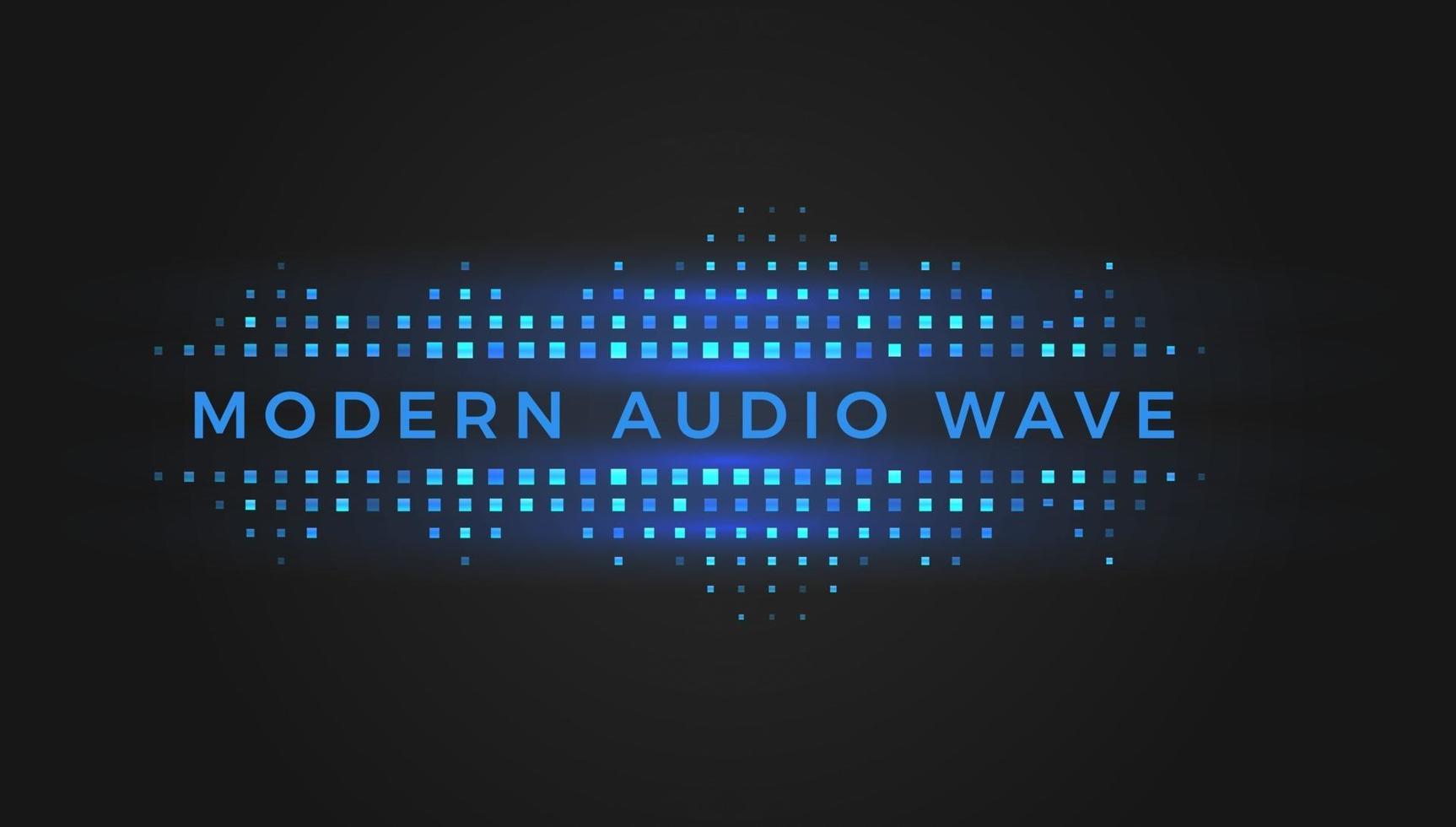 Modern geometric audio wave, blue and turquoise squares, digital equalizer, vector illustration on black background.