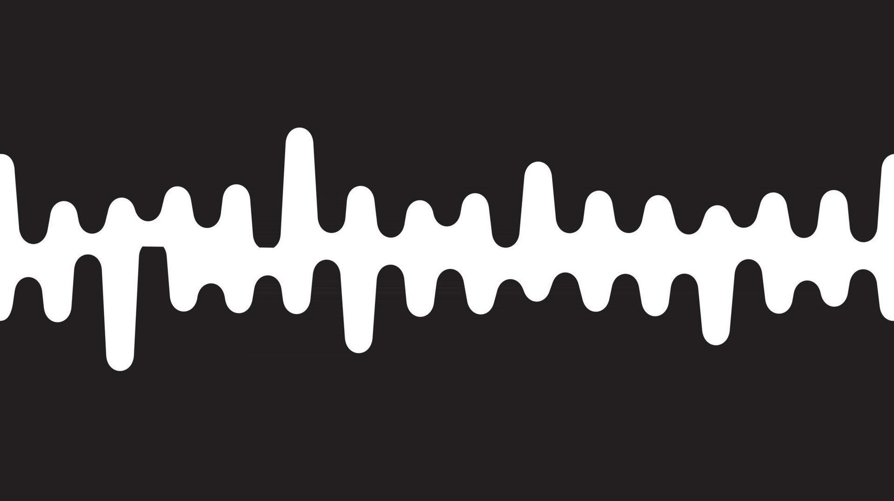 Sound wave or radio wave vector illustration on black background.