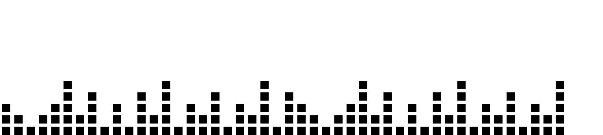 Sound digital wave, simple black border. Music radio wave. Digital voice graphic design, vector illustration.