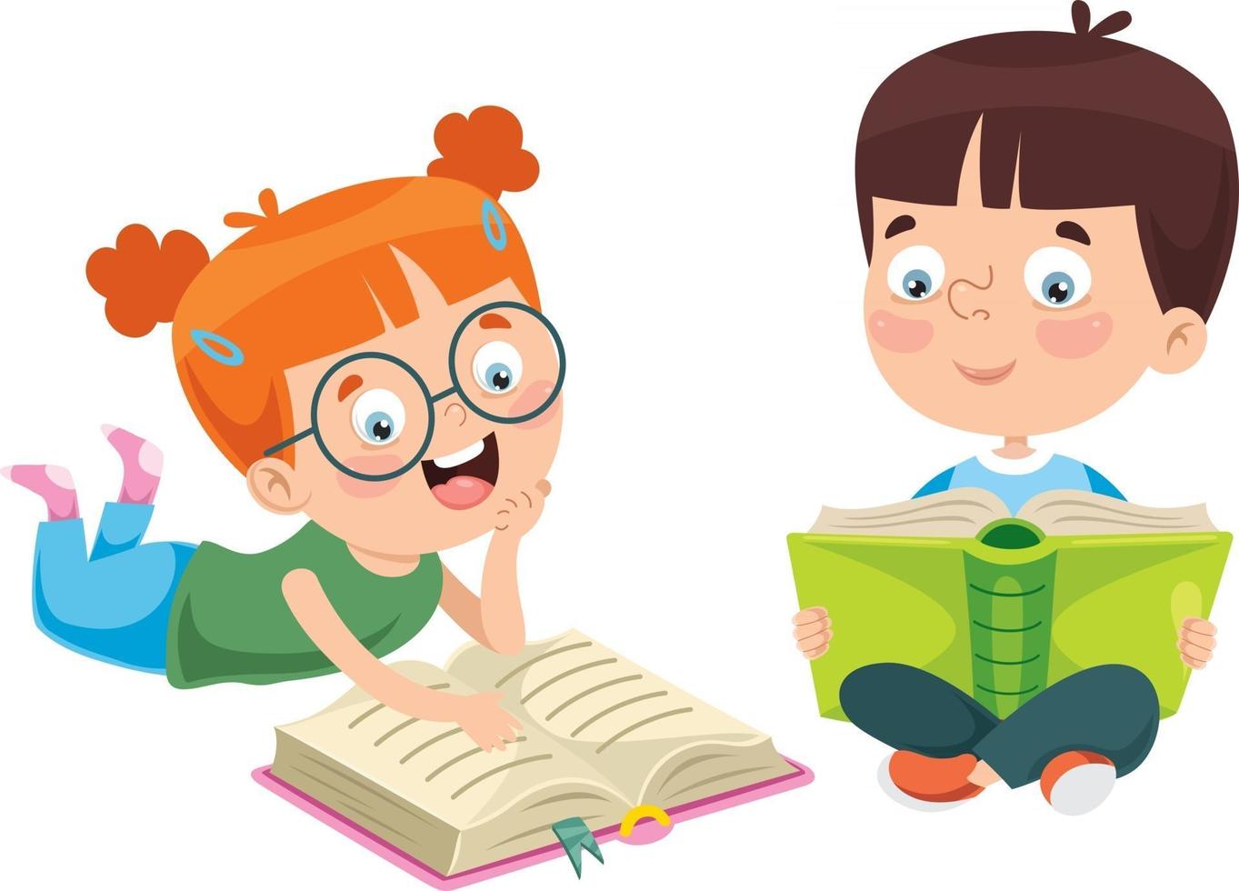 School Kid Reading Book vector