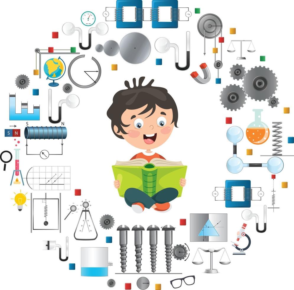 School Kid Reading Book vector