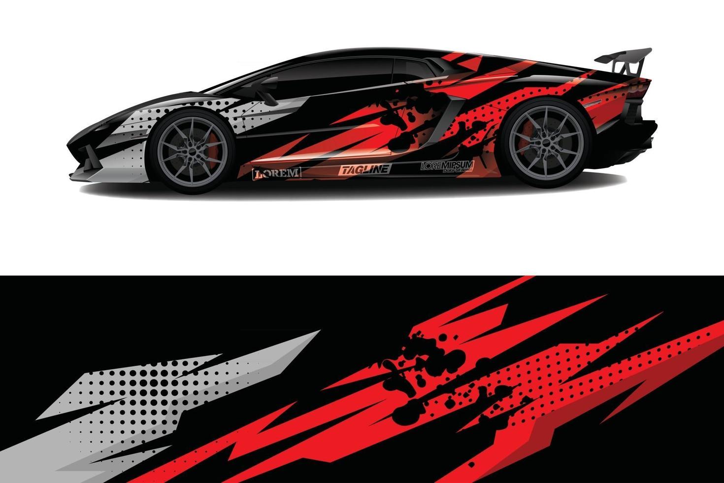 Car wrap graphic racing abstract background for wrap and vinyl sticker vector