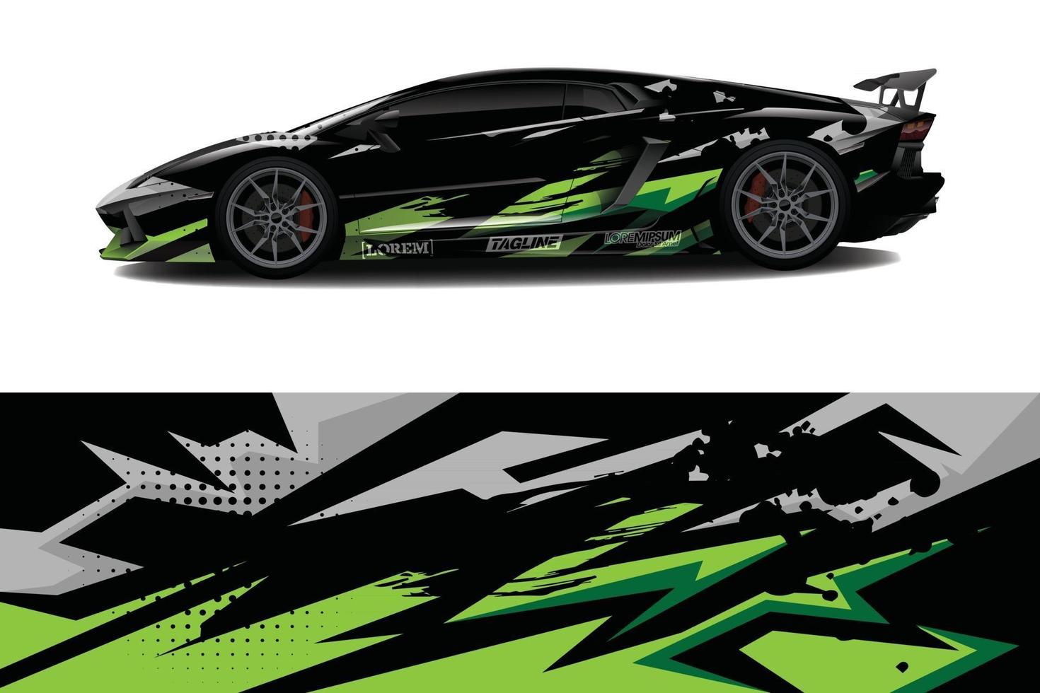 Car wrap graphic racing abstract background for wrap and vinyl sticker vector