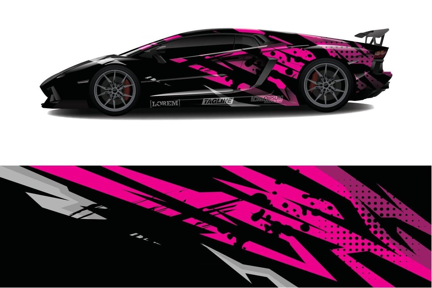 Car wrap graphic racing abstract background for wrap and vinyl sticker vector