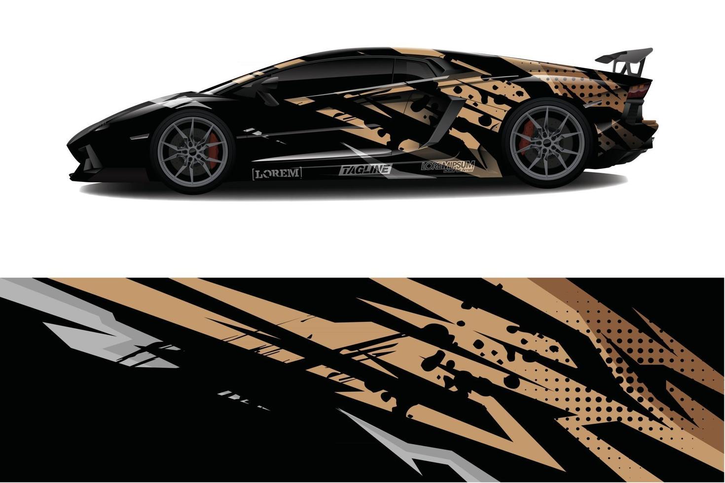 Car wrap graphic racing abstract background for wrap and vinyl sticker vector