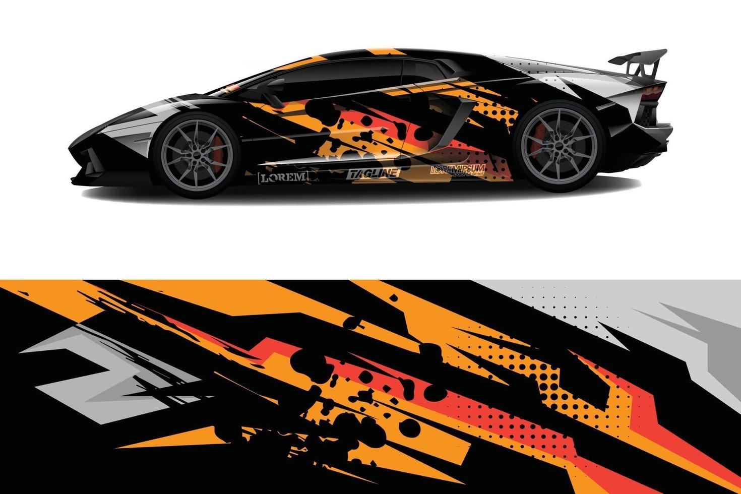 Car wrap graphic racing abstract background for wrap and vinyl sticker vector