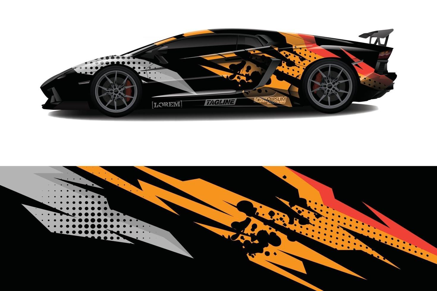 Car wrap graphic racing abstract background for wrap and vinyl sticker vector