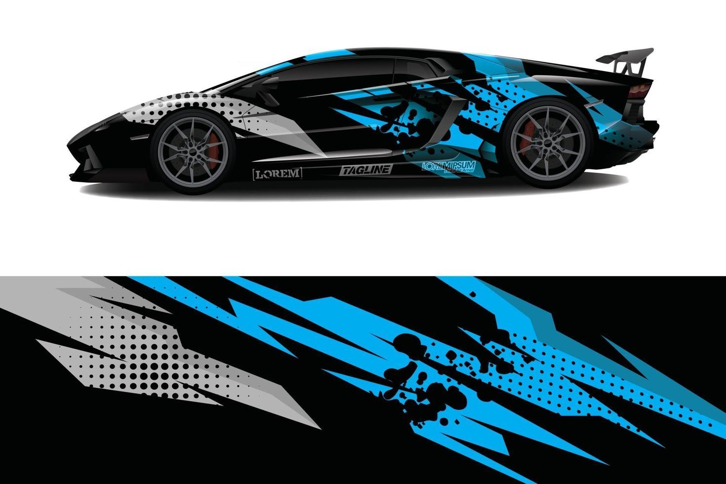 Car wrap graphic racing abstract background for wrap and vinyl sticker vector