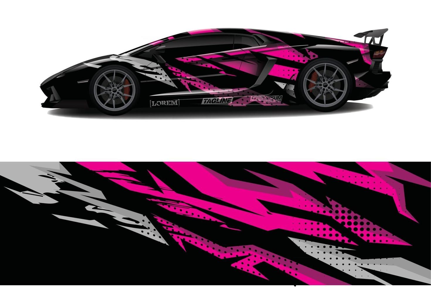 Car wrap graphic racing abstract background for wrap and vinyl sticker vector