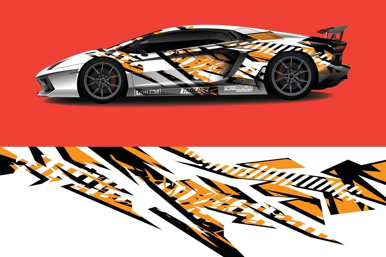 Car wrap graphic racing abstract background for wrap and vinyl sticker vector