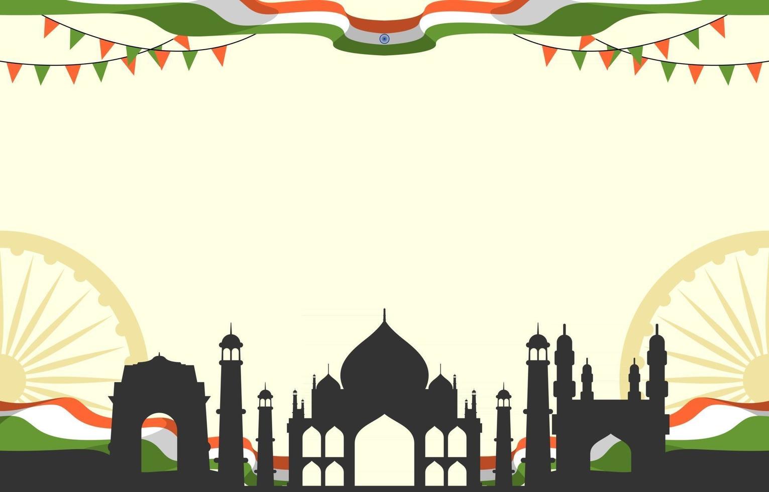 plantilla de fondo del día de la independencia de la india vector