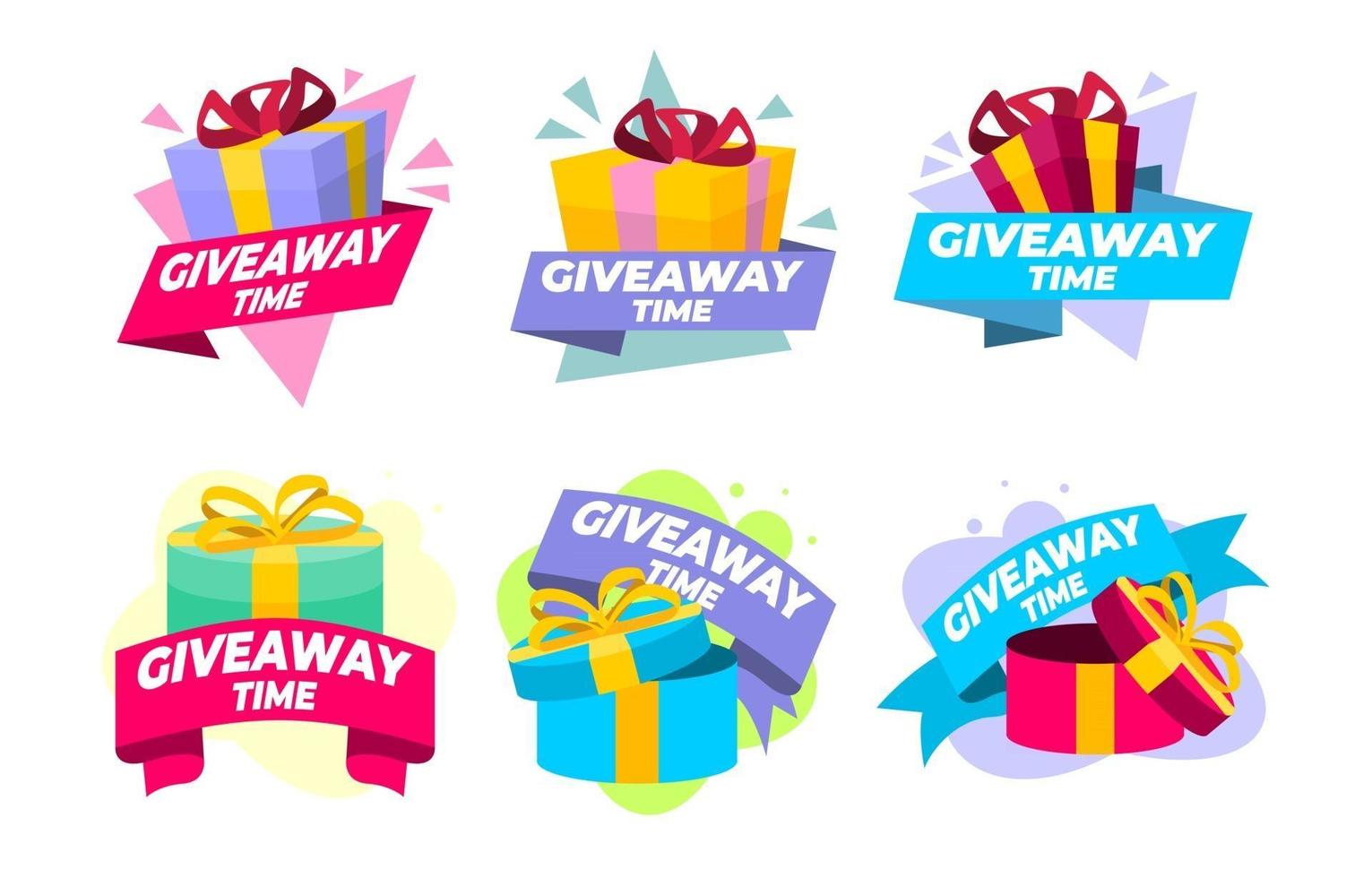 Giveaway Sticker Pack Set Template vector