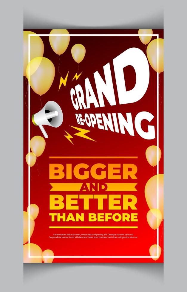 Grand Business Re Opening Poster vector