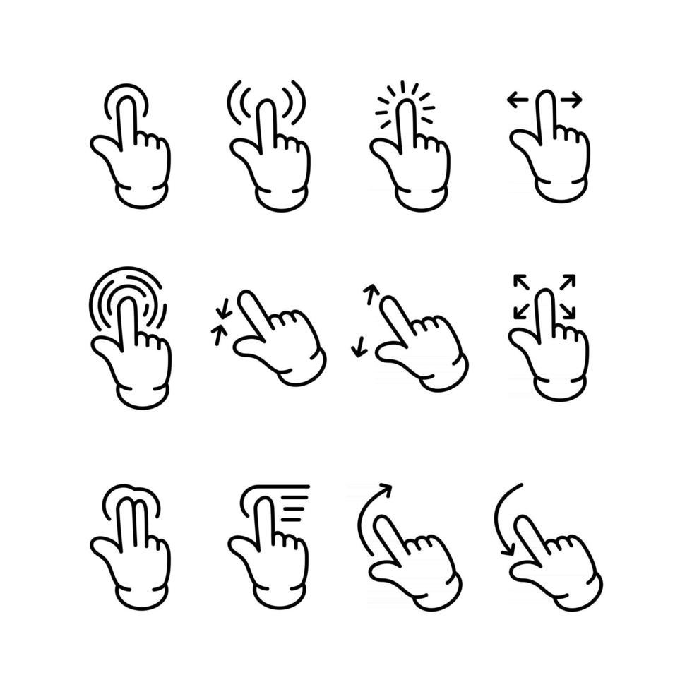 Hand Mouse Cursor Collection Set vector