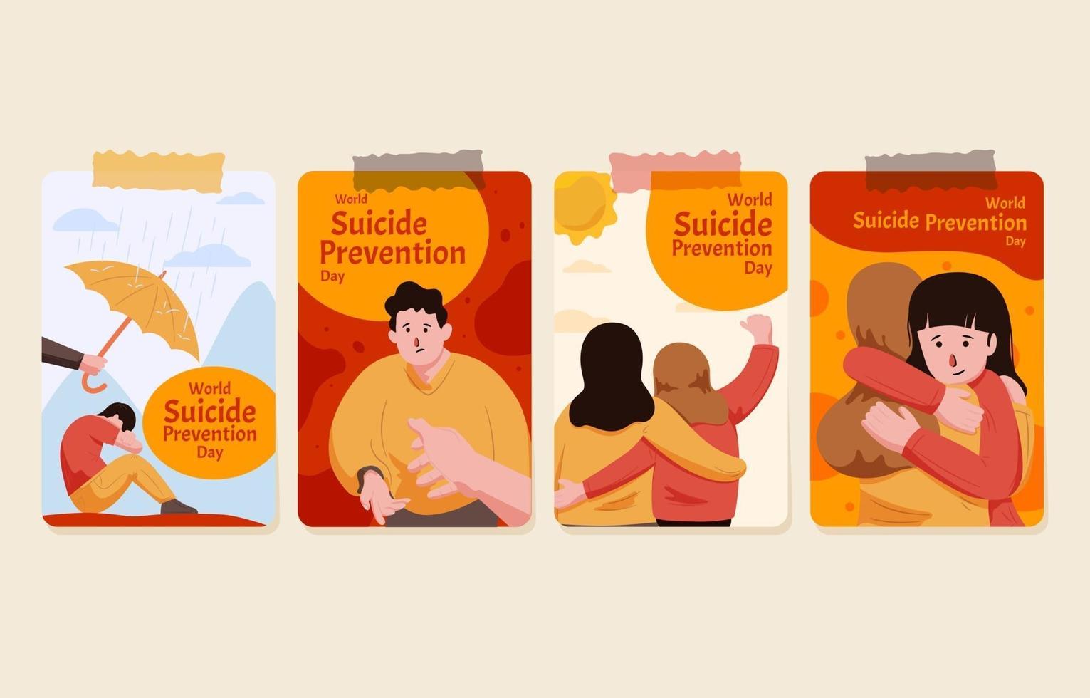 Suicide Prevention Day Cards vector
