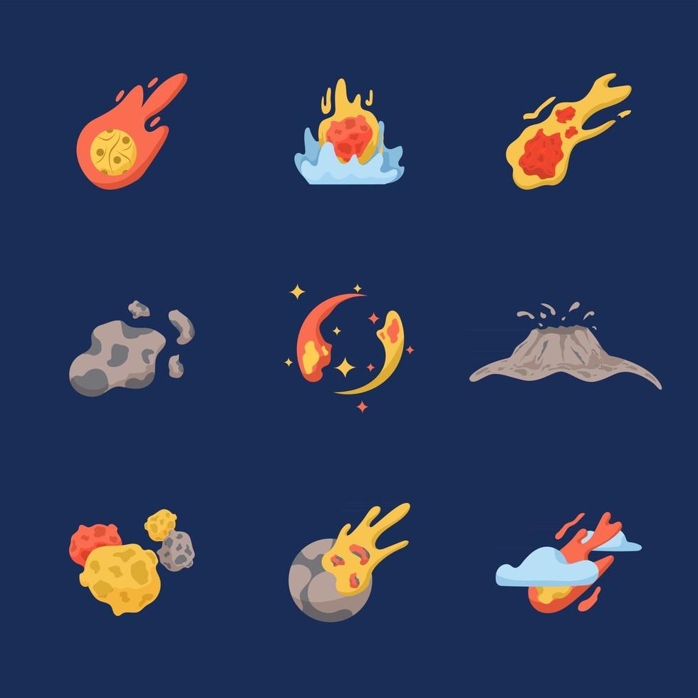 Icon Pack Space Meteor vector