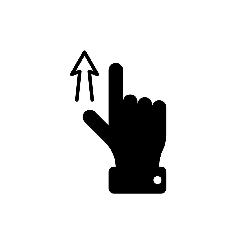 Vector touch screen gesture swipe up hand finger pictogram icon for mobile devices or web sites. Flat illustration symbol