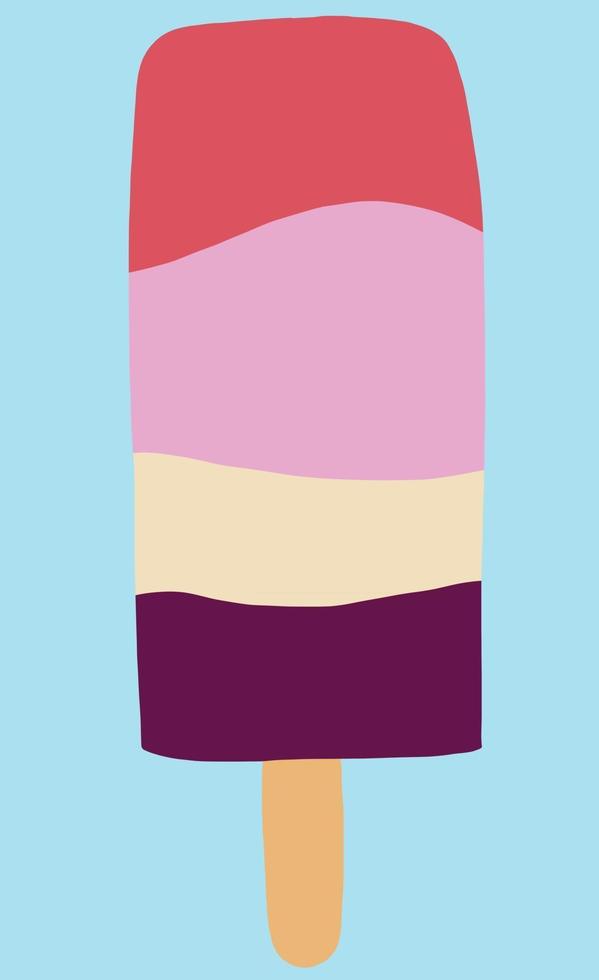Colorful freehand drawing of a popsicle icecream. vector