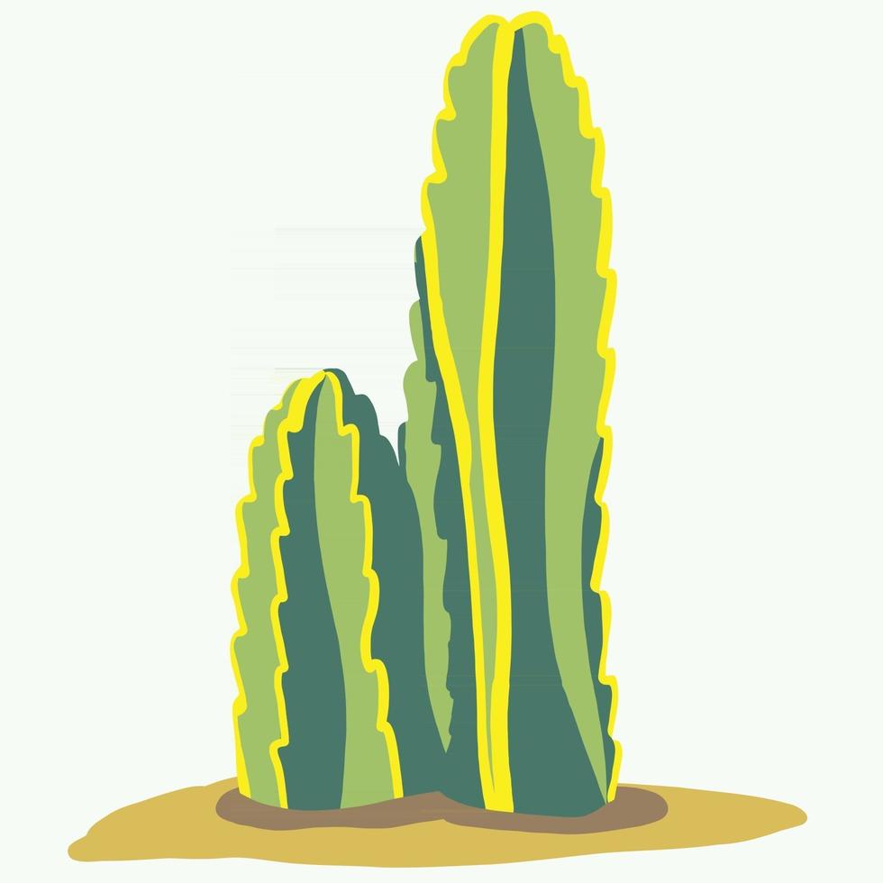 Simplicity cactus plant freehand drawing flat design. vector