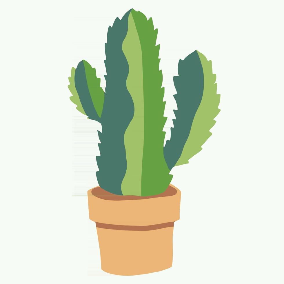 simplicidad cactus planta dibujo a mano alzada diseño plano. vector