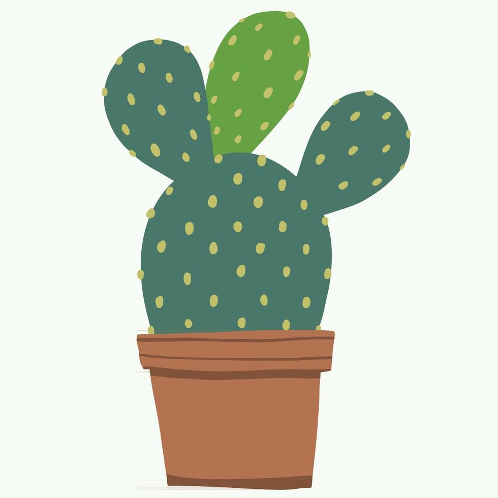 simplicidad cactus planta dibujo a mano alzada diseño plano. vector