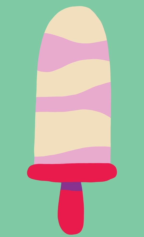 colorido dibujo a mano alzada de un helado de paleta. vector