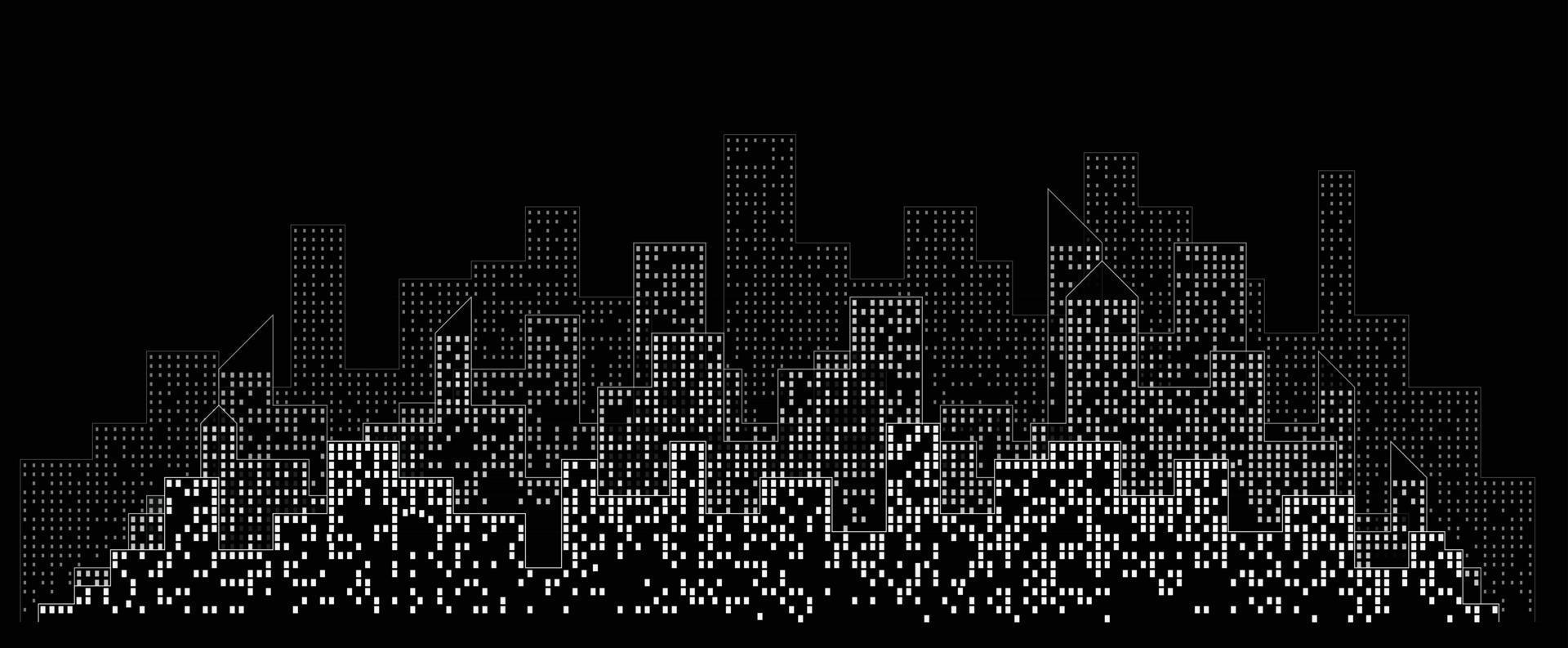 Abstract futuristic city night sky with modern buildings vector wallpaper background.