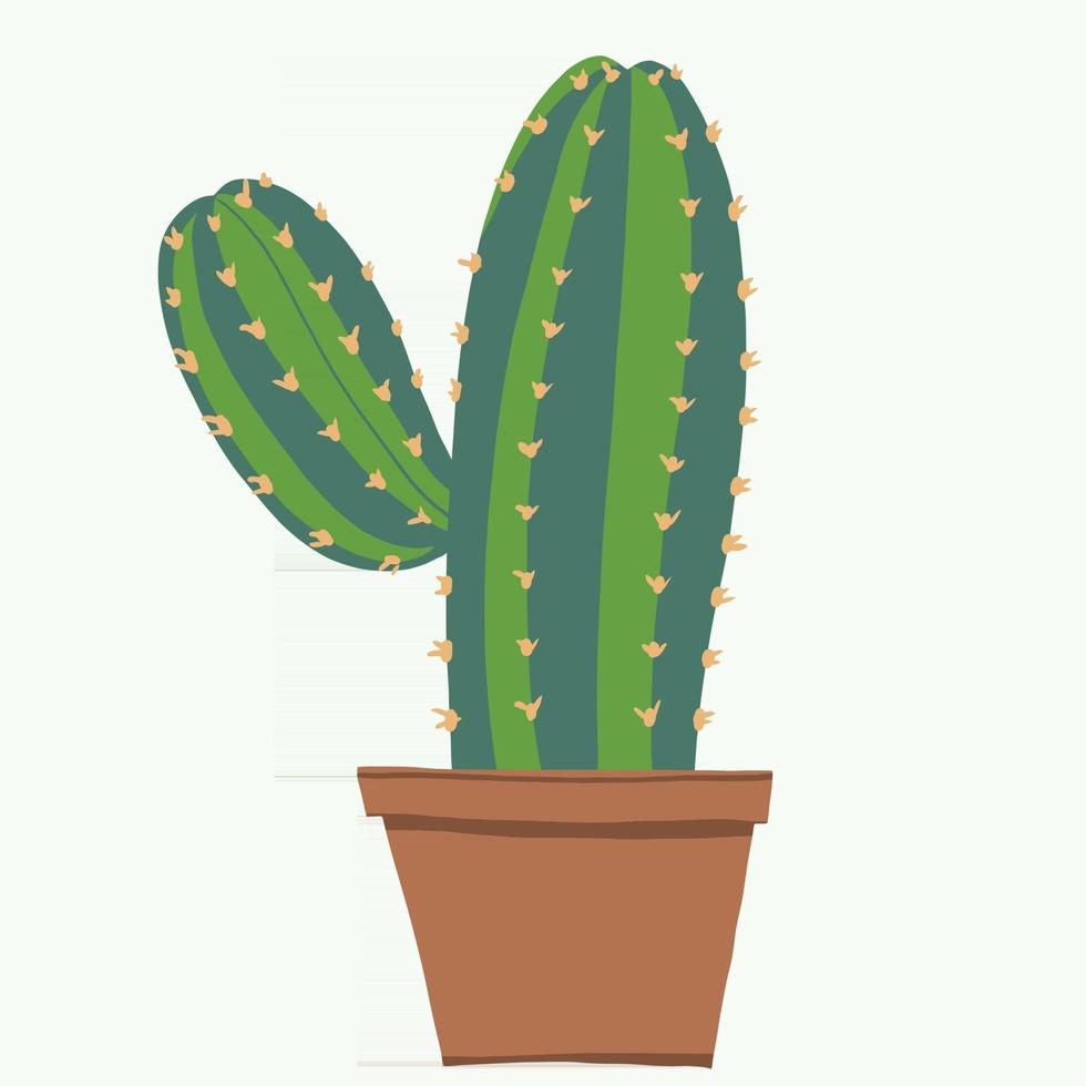 simplicidad cactus planta dibujo a mano alzada diseño plano. vector