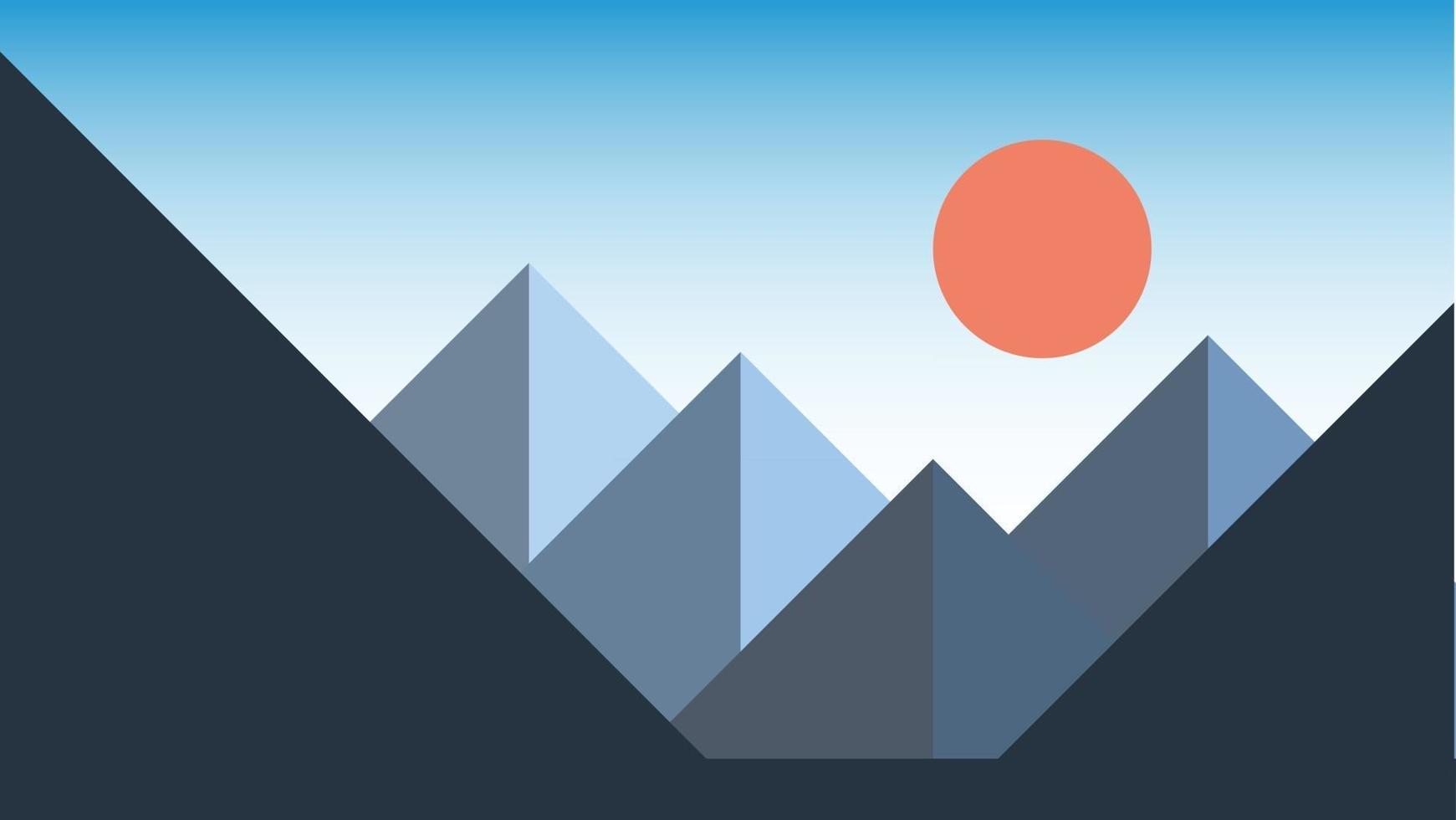 Simplicity mountain landscape modern style wallpaper background