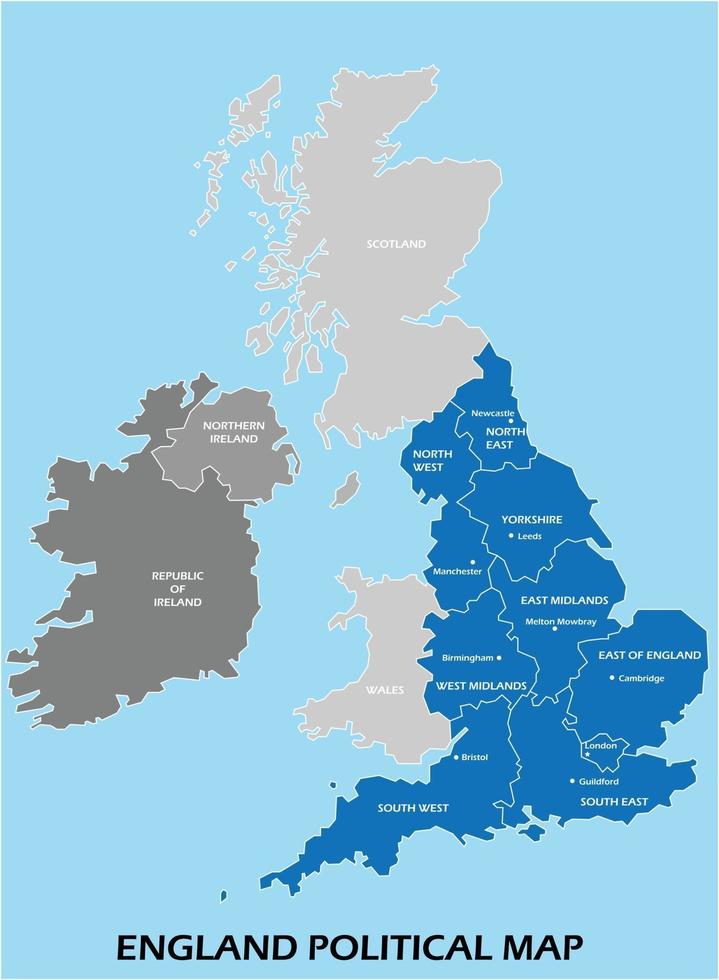 World Political Map England England Political Map Divide By State Colorful Outline Simplicity Style.  2839386 Vector Art At Vecteezy