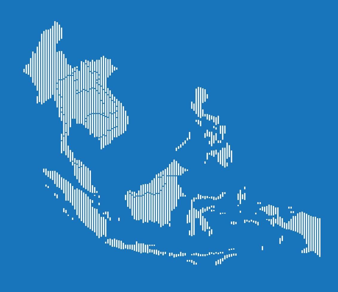 simplicidad geometría abstracta moderna sudeste asiático o mapa de la asean. ilustración vectorial. vector