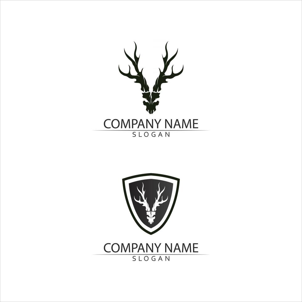 Bull horn deer animal and buffalo logo and symbols template icons app vector