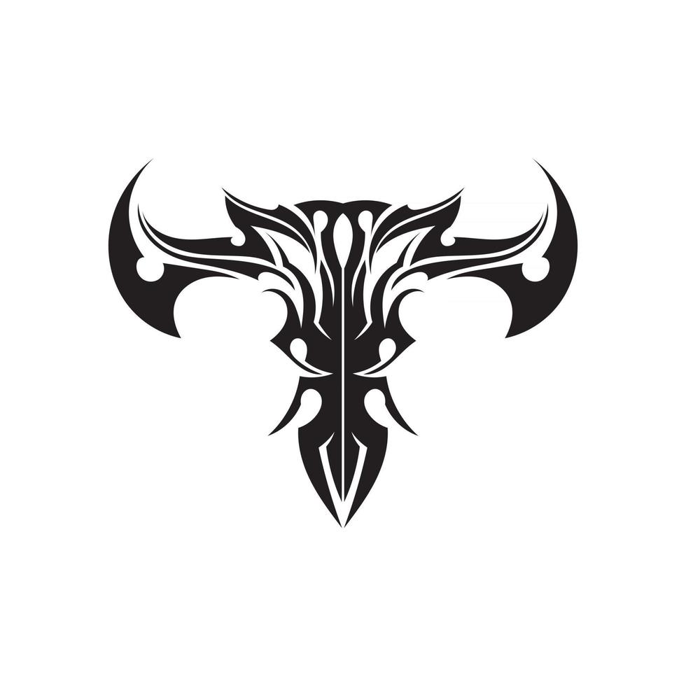 Cabeza animal tribal tatuaje étnico icono vector ilustración diseño logo