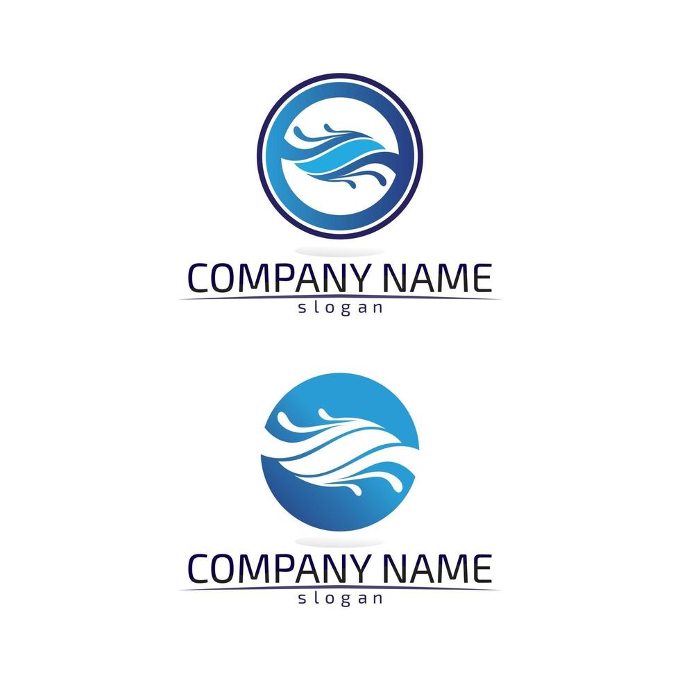 Waves,  water beach logo and blue symbols template icons app vector