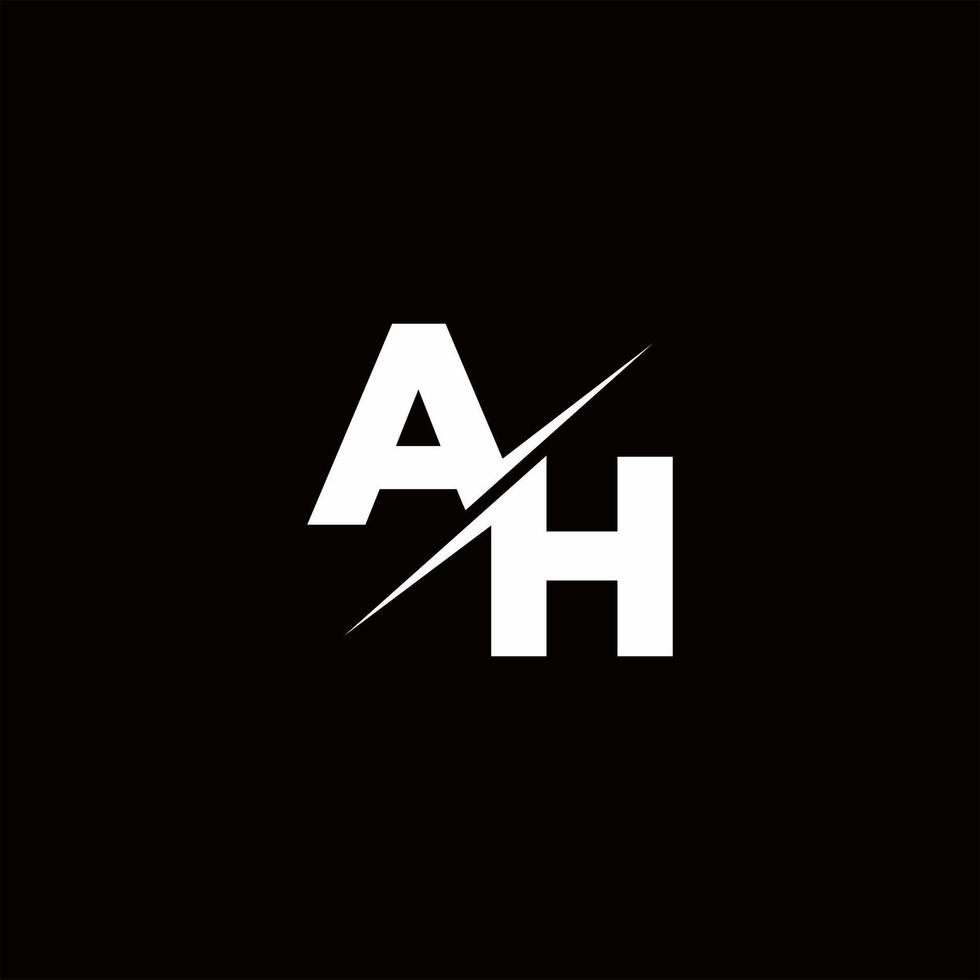 ah logo letra monograma slash con plantilla de diseños de logotipos modernos vector