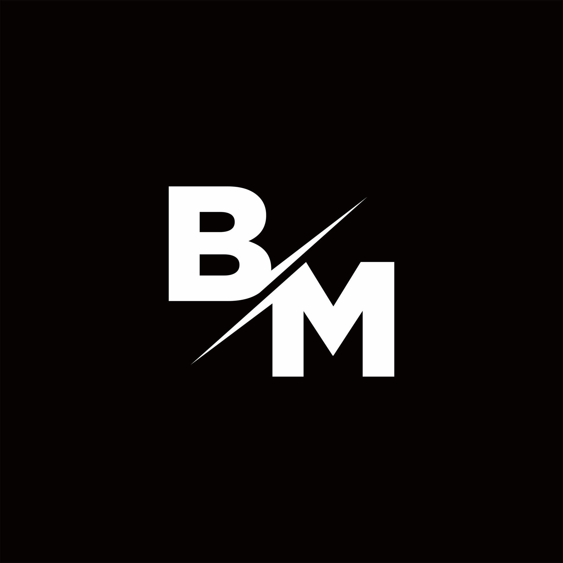 BM Logo Letter Monogram Slash with Modern logo designs template 2839960