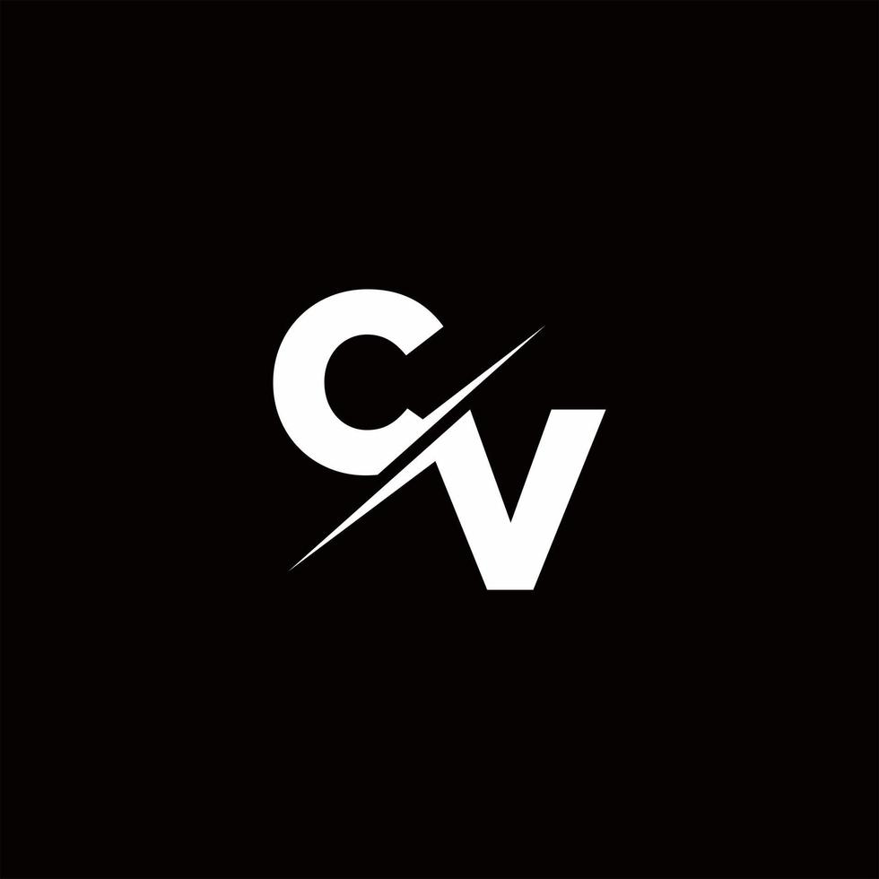 CV Logo Letter Monogram Slash with Modern logo designs template vector