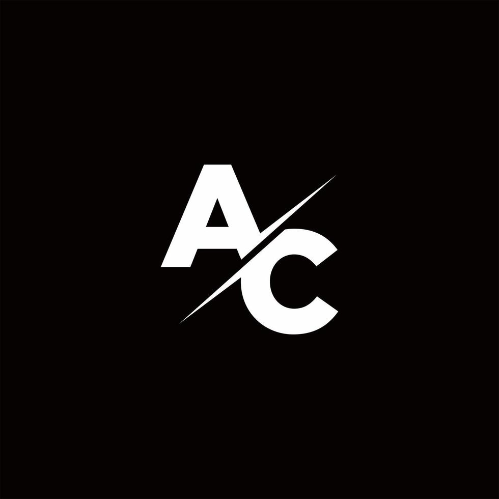 AC logo letter monogram slash con plantilla de diseños de logotipos modernos vector