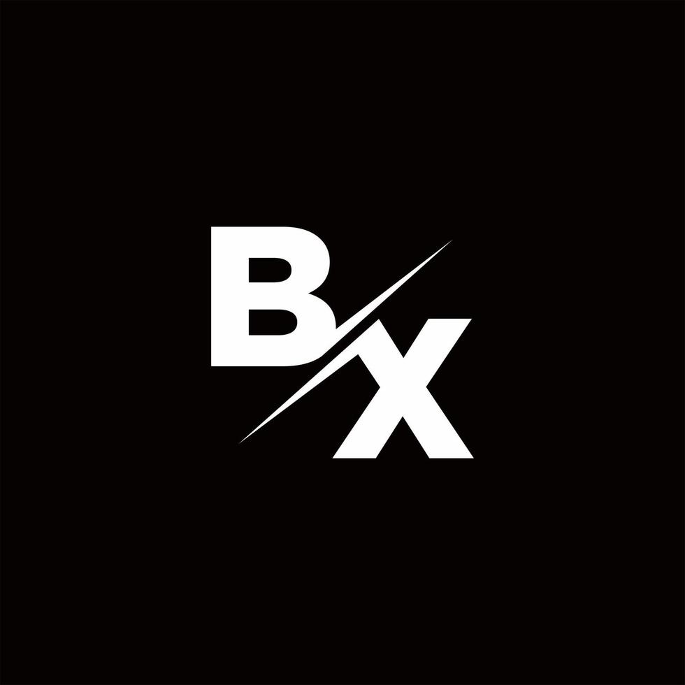 bx logo letter monogram slash con plantilla de diseños de logotipos modernos vector