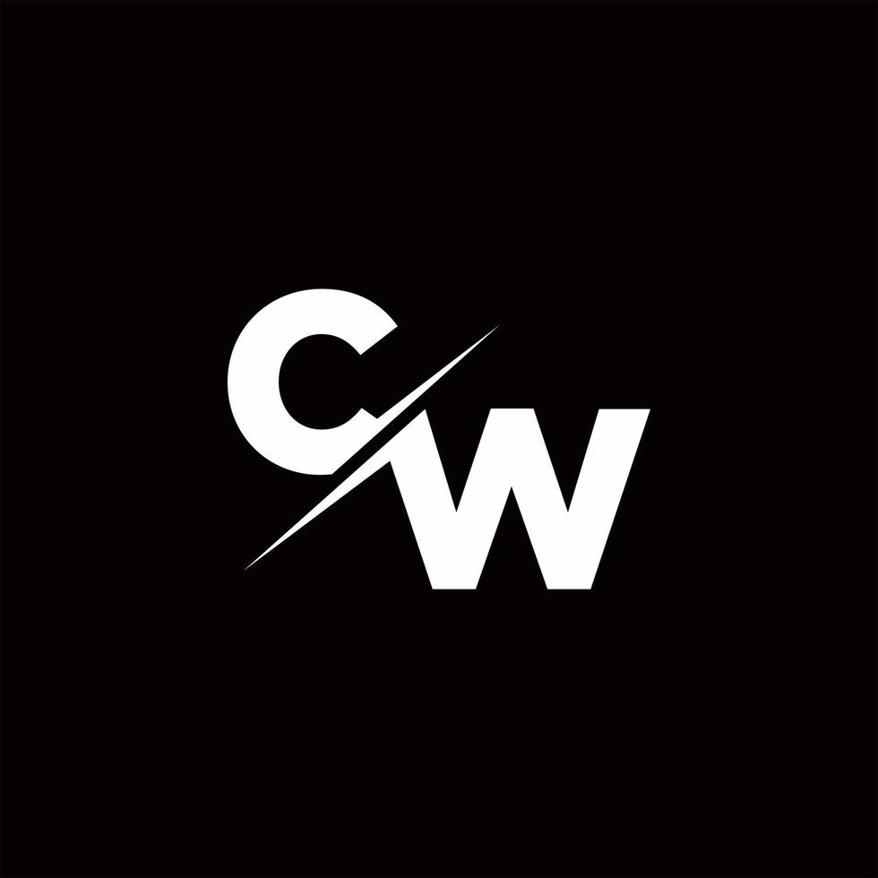 CW Logo Letter Monogram Slash with Modern logo designs template vector