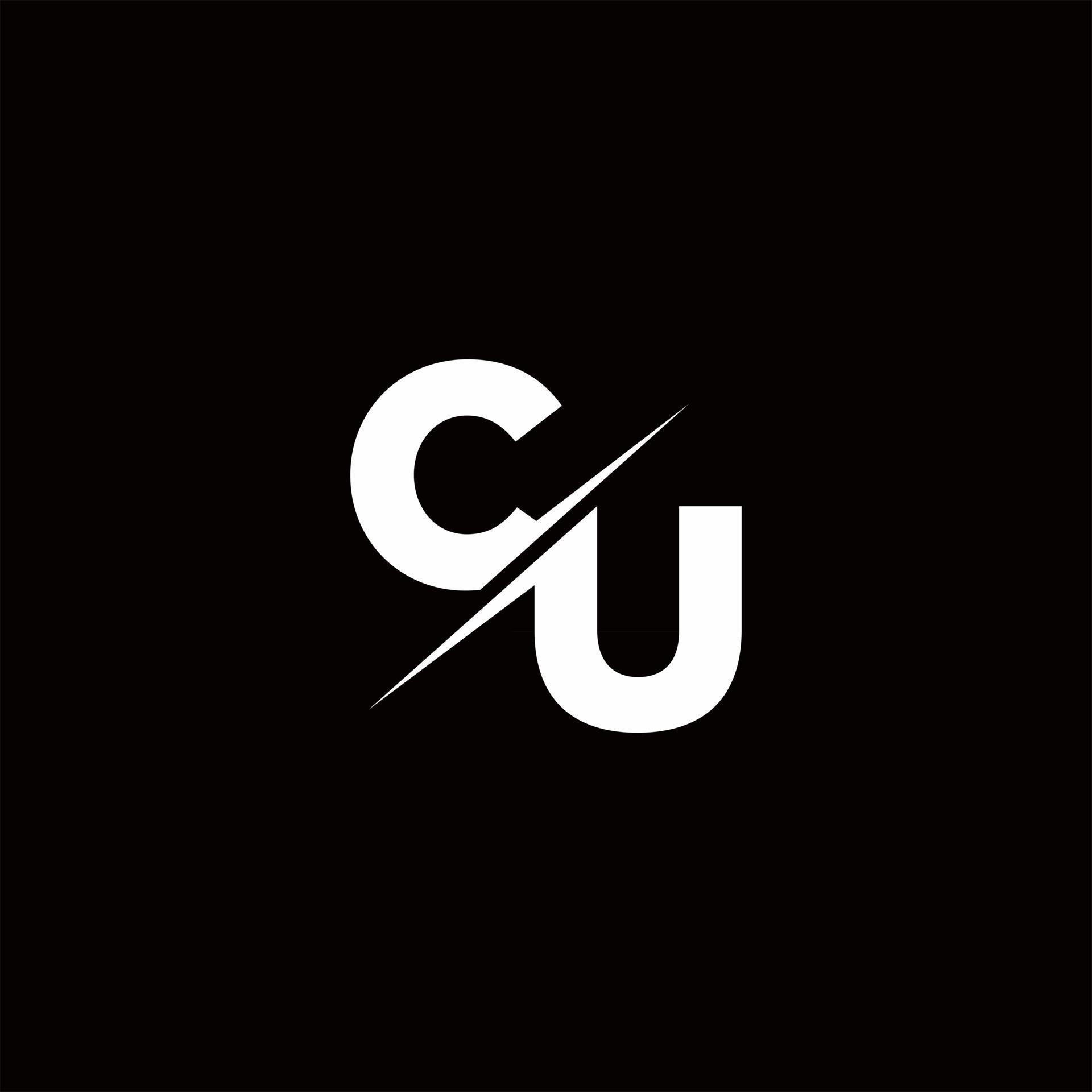 CU Logo Letter Monogram Slash with Modern logo designs template vector