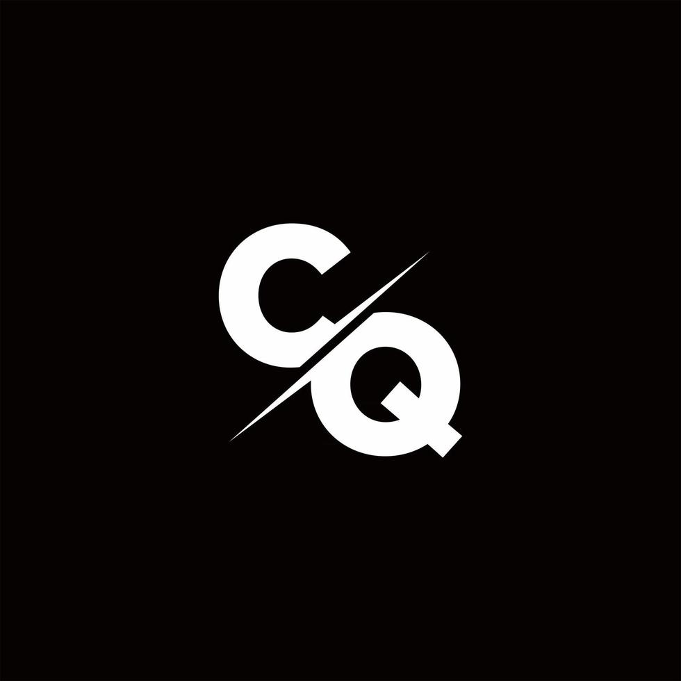 Cq logo letter monogram slash con plantilla de diseños de logotipos modernos vector