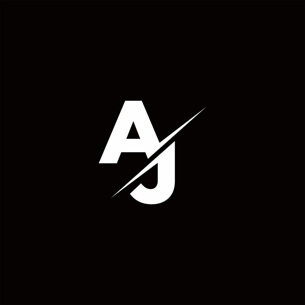 AJ Logo Letter Monogram Slash with Modern logo designs template vector
