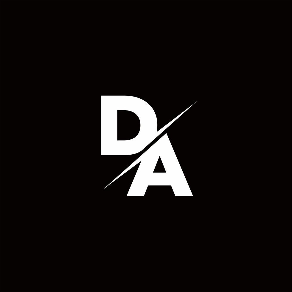 DA Logo Letter Monogram Slash with Modern logo designs template vector