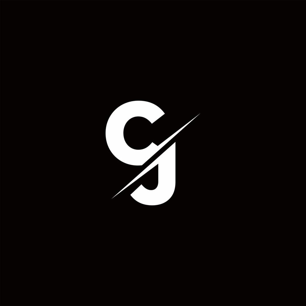 Cj logo letter monogram slash con plantilla de diseños de logotipos modernos vector