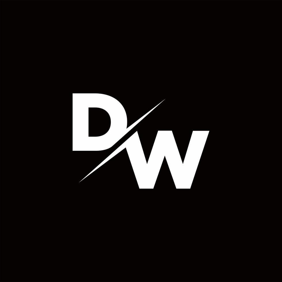 Dw logo letter monogram slash con plantilla de diseños de logotipos modernos vector