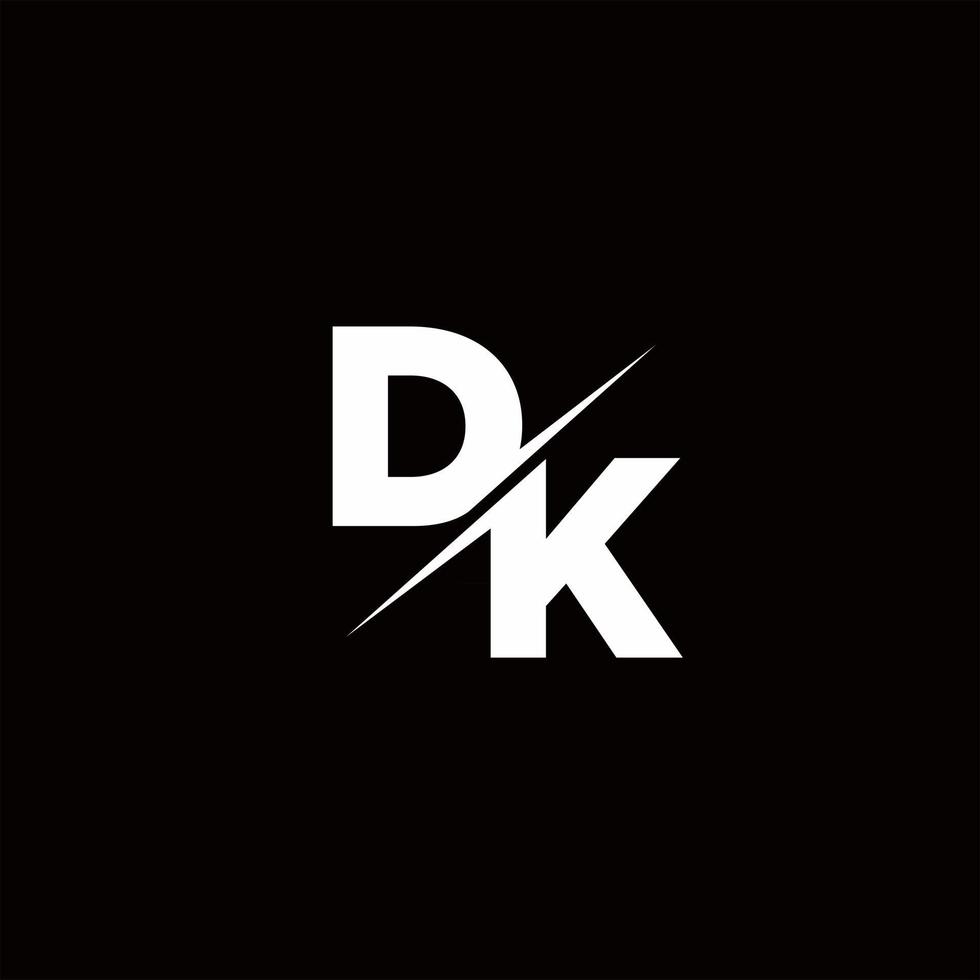 Dk logo letter monogram slash con plantilla de diseños de logotipos modernos vector