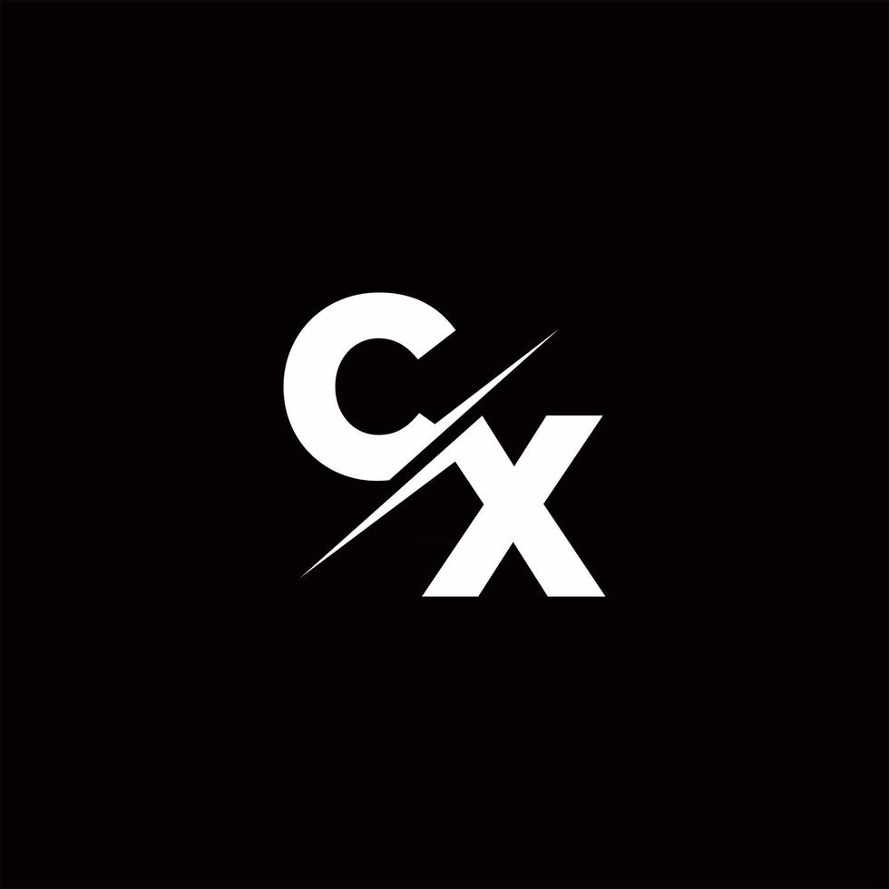 Cx logo letter monogram slash con plantilla de diseños de logotipos modernos vector