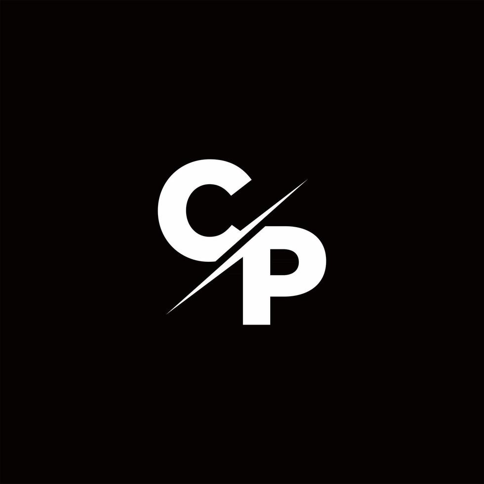 CP Logo Letter Monogram Slash with Modern logo designs template vector